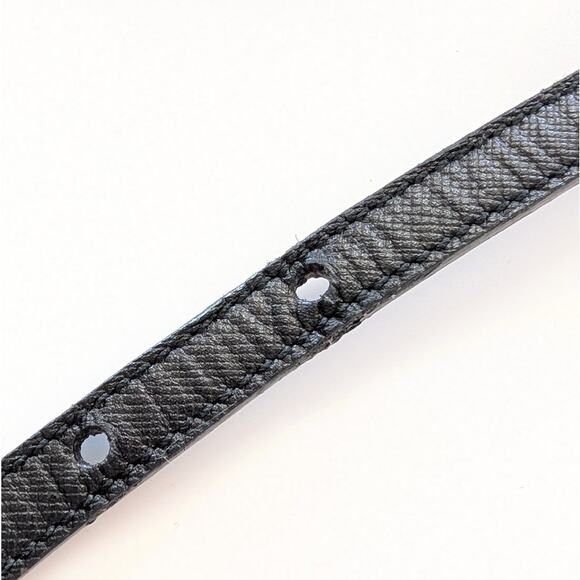 Prada Leather Belt Unisex Womens 75/30 Black Saffiano Slim Thin Logo Italy main image 8
